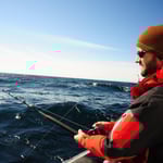 Es kann losgehen, Mikes Angel ist im Wasser