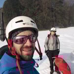 Am Übungshang angekommen und noch ungewiss was auf uns zukommen wird