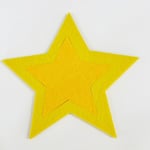 ダブルスターのフェルトコースターです。少し色の濃い星は取り外すこともできます。のんびりタイムのお供にどうぞ！ポリエステル100％　￥220