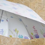 表と裏で柄が違う晴雨兼用傘です。こんなにかわいいのに遮光率100％の完全遮光生地使用！紫外線遮蔽率も100％です。もちろん遮熱効果もありますよ～　￥3,960