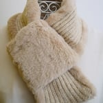 ボリューム感のあるファーで防寒性ばっちり！ファーを表にもできます。幅広いシーンでお使いいただけるデザインです。　￥1,320