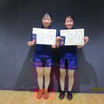 女子ダブルス第三位　永井 里央子・西内 梨乃（高知工科大学）