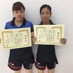 女子ダブルス3位　水野・石川組（新潟大学）