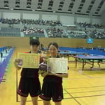 女子ダブルス優勝　中野・嶺岸組（新潟大学）