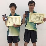男子ダブルス準優勝　田中・藤沼組（神戸大学）
