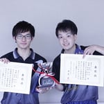 男子ダブルス優勝：田島・福田組（高知工科大学）