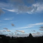 庭から眺めた空