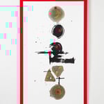 作品「本田蒼風」　赤と白とを大胆に使用して、作品を引き立てさせる　大きな作品！！　1点飾り