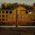 Portail chêne " grille de bois "