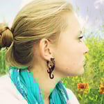 Wood Jasmine Curls Tribal Earrings OGE-011