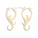 White Jasmine Curls Tribal Earrings OGE-012