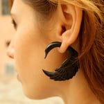 Black Horn Swan Tribal Earrings OGE-003
