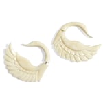 White Bone Swan Tribal Earrings OGE-002