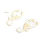 White Jasmine Curls Tribal Earrings OGE-012