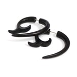Black Whale Tail Spiral Flower Tribal Earrings OGE-004