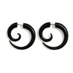 Black Wood Spiral Tribal Earrings OGE-014