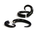 Black Wood Spiral Tribal Earrings OGE-014