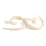 White Wood Whale Tail Spiral Flower Tribal Earrings OGE-005