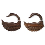 Wooden Swan Tribal Earrings OGE-001