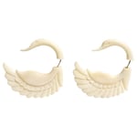 White Bone Swan Tribal Earrings OGE-002
