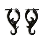 Black Jasmine Curls Tribal Earrings OGE-013