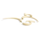 White Wood Whale Tail Spiral Flower Tribal Earrings OGE-005