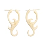 White Jasmine Curls Tribal Earrings OGE-012