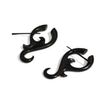 Black Jasmine Curls Tribal Earrings OGE-013