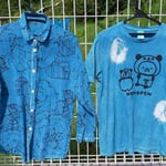 ＃０１２：プリント綿ブラウス／レディス（L）・＃０１３：レディスプリントTシャツ_絞り体験