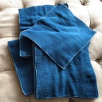 国産の綿１００％（泉州産）岬藍ハンカチを使ってマスクを作ります。