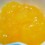 みかんゼリー エネルギー；42㌔㌍　　たんぱく質；1.3㌘　　塩分；0㌘