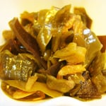 ピーマンの佃煮 エネルギー；25㌔㌍　　タンパク質；0.3㌘　　塩分；0.5㌘