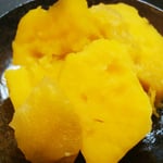 さつま芋とりんごの甘煮 エネルギー；83㌔㌍　　タンパク質；0.5㌘　　塩分；0㌘