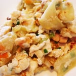 キャベツチャンプルー エネルギー；109㌔㌍　　タンパク質；4.6㌘　　塩分；0.8㌘