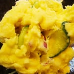 ポテト（さつま芋）サラダ  エネルギー；101㌔㌍　タンパク質；0.7㌘塩分；0.1㌘