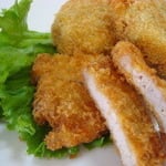 トンカツ＆コロッケ  エネルギー；356㌔㌍　　タンパク質；14.6㌘　　塩分；0.5㌘