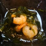 わかめとエビの酢の物 エネルギー；28㌔㌍　タンパク質；3.8㌘塩分；0.2㌘