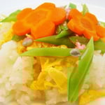 ちらし寿司 エネルギー191㌔㌍　タンパク質3.0g　資質0.8g　塩分0.5g