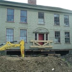 A truss and cribbing system to support the structure was designed, fabricated and installed by Scott Carlson of Sweetgrass Joinery <a href="http://www.sweetgrassjoinery.com">(www.sweetgrassjoinery.com)</a>, Huntsburg, Ohio.