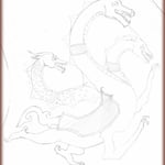 Croquis hydre pour plastron.