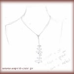 Croquis pendentif perles en faïence et cuir réalisé par le Client.