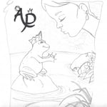 Croquis pour un livre d'or de mariage réalisé par Esprit Cuir.