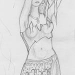 Croquis bustier danseuse échancré.