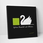 Leinwanddruck "Grünes Quadrat mit Schwan"