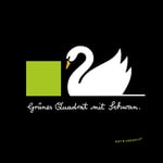Leinwanddruck "Grünes Quadrat mit Schwan"