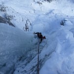 Walter am Eisklettern - Vals Schweiz Graubünden