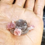 Rosa Fluorit und Rauchquarz - Schweiz