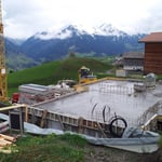 Betonierung der Bodenplatte Erdgeschoss