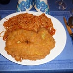 Kalbspiccata mit Tomatenspaghetti