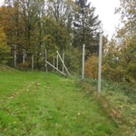 Sturmschaden am Ballnetz am Volleyballfeld